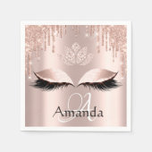 Serviette En Papier Nom du monogramme Rose Parties scintillant Drives  (Devant)