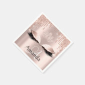 Serviette En Papier Nom du monogramme Rose Parties scintillant Drives  (Coin)