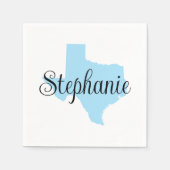 Serviette En Papier Nom du script curly Baby Blue Texas (Devant)
