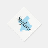 Serviette En Papier Nom du script curly Baby Blue Texas (Coin)