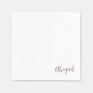 Serviette En Papier Nom du script Lavender Douche personnalisée