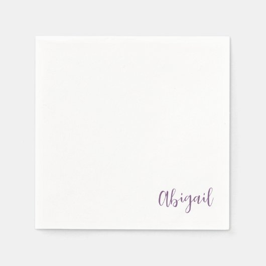 Serviette En Papier Nom du script Lavender Douche personnalisée (Devant)