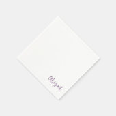 Serviette En Papier Nom du script Lavender Douche personnalisée (Coin)