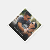 Serviette En Papier Nom du script photo favori personnalisé (Coin)