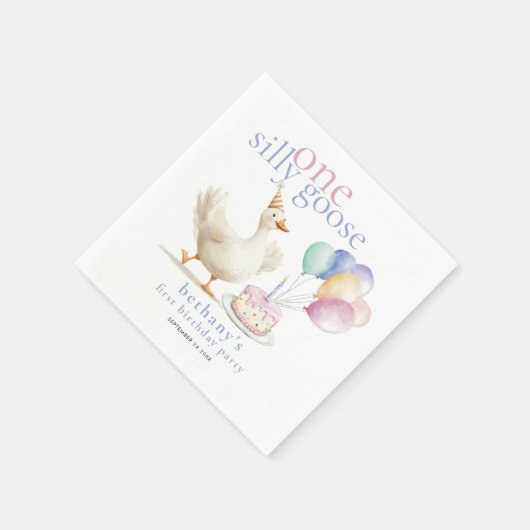 Serviette En Papier Nom d'une oie sotte Date 1er anniversaire (Coin)