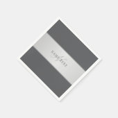 Serviette En Papier Nom élégant & Monogramme Lettrage (ou autre texte) (Coin)