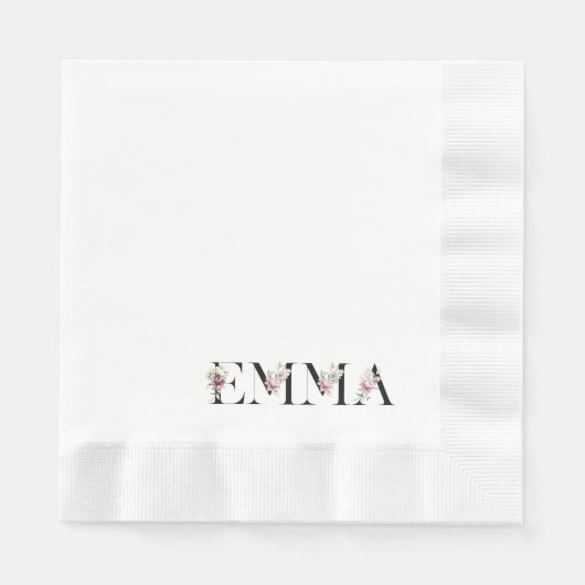 Serviette En Papier Nom Emma (Devant)