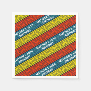 Serviette En Papier Nom et âge Anniversaire Fête Celtique Bleu Rouge