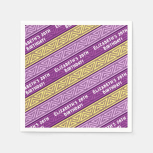 Serviette En Papier Nom et âge Anniversaire Fête Celtique Frappe pourp