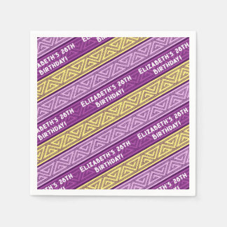 Serviette En Papier Nom et âge Anniversaire Fête Celtique Frappe pourp