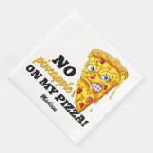 Serviette En Papier Nom et ingrédient personnalisés Pizza en colère (Coin)
