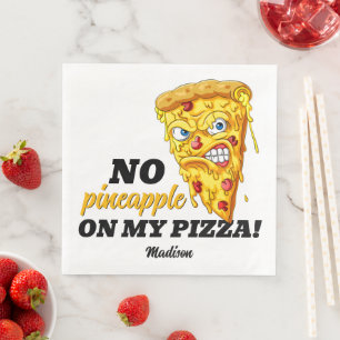 Serviette En Papier Nom et ingrédient personnalisés Pizza en colère