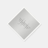 Serviette En Papier Nom et Slogan modifiable moderne | Gradient gris (Coin)