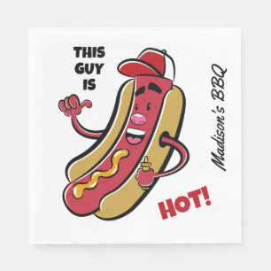 Serviette En Papier Nom et texte personnalisés Hot Dog
