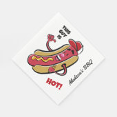 Serviette En Papier Nom et texte personnalisés Hot Dog (Coin)