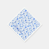 Serviette En Papier Nom Fleurs tropicales Cobalt Blue Cocktail (Coin)