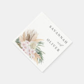 Serviette En Papier Nom floral de plage d'herbe de Pampas Boho (Coin)