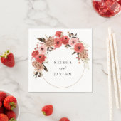 Serviette En Papier Nom floral rose et rose rouge (En situation)