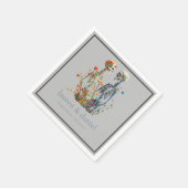 Serviette En Papier Nom gothique Floral Squelette Date Mariage (Coin)