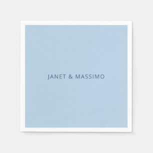 Serviette En Papier Nom minimaliste personnalisé bleu pastel personnal