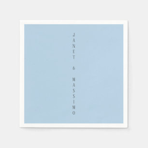 Serviette En Papier Nom minimaliste personnalisé bleu pastel personnal