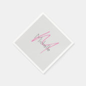 Serviette En Papier Nom moderne minimaliste monogramme (Coin)