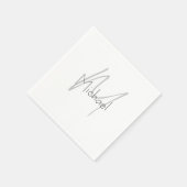 Serviette En Papier Nom moderne minimaliste monogramme (Coin)