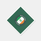 Serviette En Papier Nom moderne Monogram Irish Flag Shamrock (Coin)
