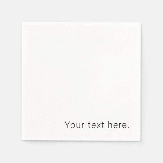 Serviette En Papier Nom modifiable minimal simple ou autre texte (Devant)