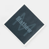 Serviette En Papier Nom modifiable moderne (Coin)