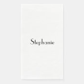 Serviette En Papier Nom Monogram Modèle noir blanc personnalisé (Devant)