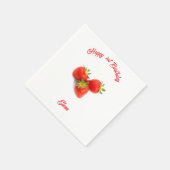 Serviette En Papier Nom Monogram Red Fresh Natural Strawberries (Coin)