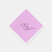 Serviette En Papier Nom Monogramme Lettre initiale Orchid & Lilac (Coin)
