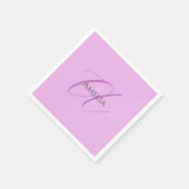 Serviette En Papier Nom Monogramme Lettre initiale Orchid & Lilac (Coin)