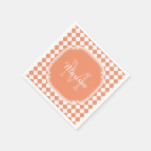 Serviette En Papier Nom Monogrammé - orange clair tendance (Coin)