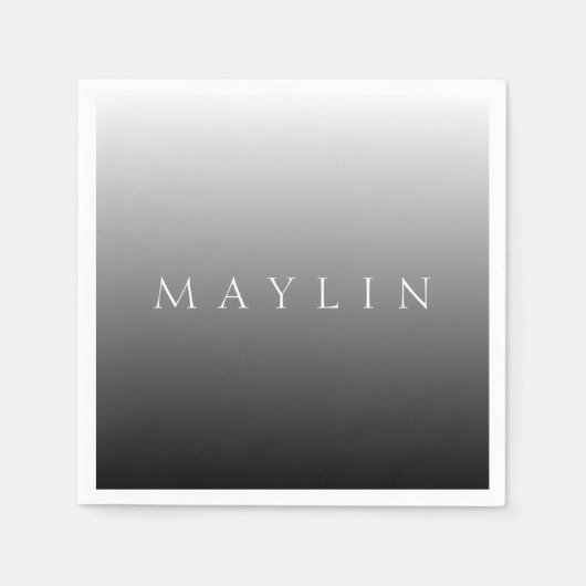 Serviette En Papier Nom ou mot classique | Dégradé gris (Devant)