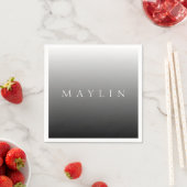 Serviette En Papier Nom ou mot classique | Gris dégradé (En situation)