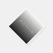 Serviette En Papier Nom ou mot classique | Gris dégradé (Coin)