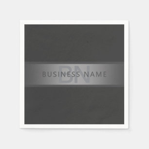 Serviette En Papier Nom ou nom d'entreprise à dégradé gris foncé moder