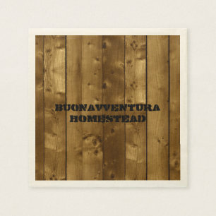 Serviette En Papier Nom personnalisable des lames en bois rustique