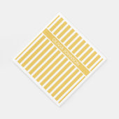 Serviette En Papier Nom Personnalisable Jaune d'été (Coin)