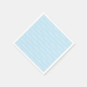 Serviette En Papier Nom personnalisable texte motif bleu clair blanc (Coin)