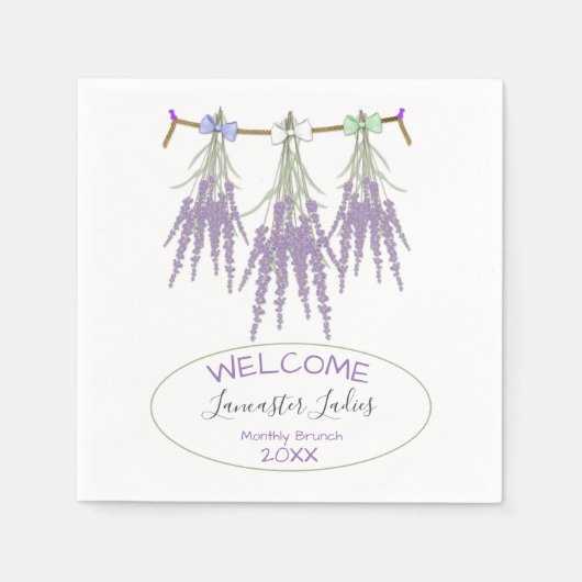 Serviette En Papier Nom personnalisé Accueil Lavande séchée Bundles Br (Devant)