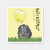 Serviette En Papier Nom personnalisé Anniversaire Guinée Cochon Ballon (Devant)