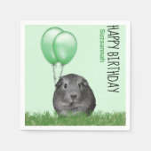 Serviette En Papier Nom personnalisé Anniversaire Guinée Cochon Ballon (Devant)