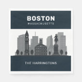 Serviette En Papier Nom personnalisé Boston Massachusetts (Devant)