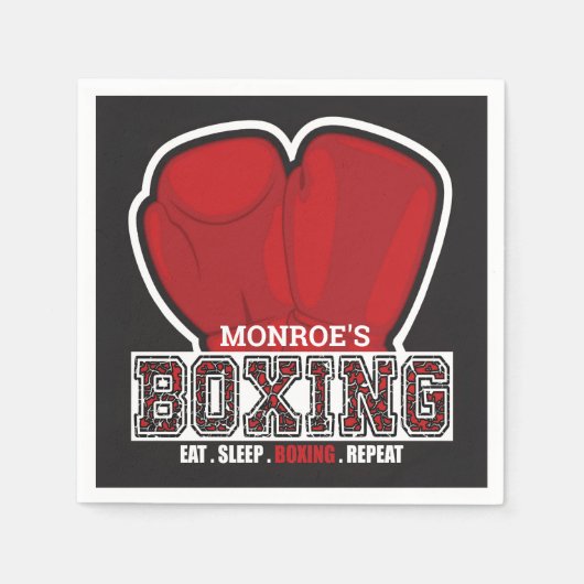 Serviette En Papier NOM personnalisé Boxer Boxer Glove Prize (Devant)