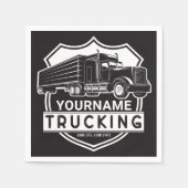 Serviette En Papier NOM personnalisé Camions Big Rig Semi Trucker (Devant)