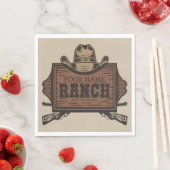 Serviette En Papier NOM PERSONNALISÉ Canons Cowboy Connexion Western R (En situation)
