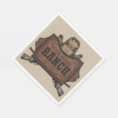 Serviette En Papier NOM PERSONNALISÉ Canons Cowboy Connexion Western R (Coin)